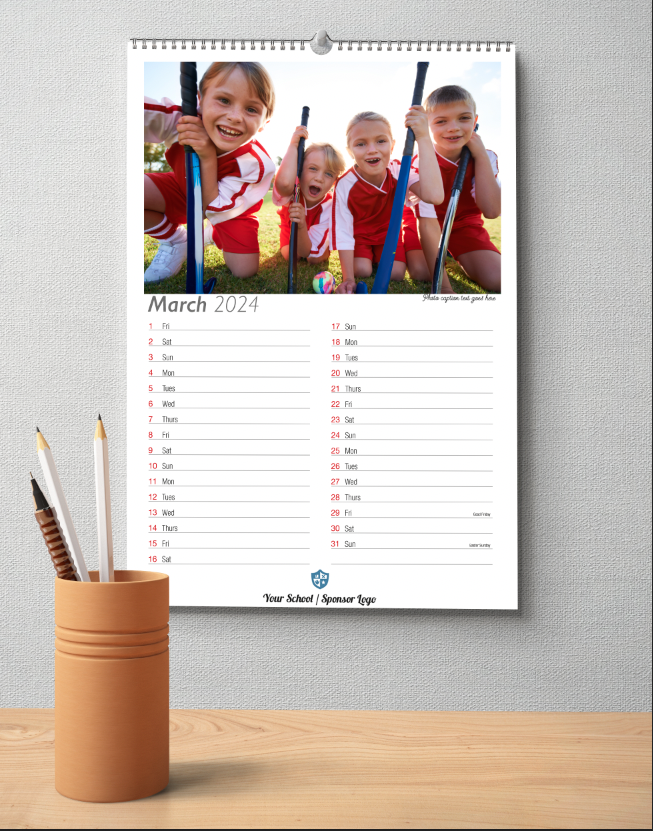 Custom school calendar example