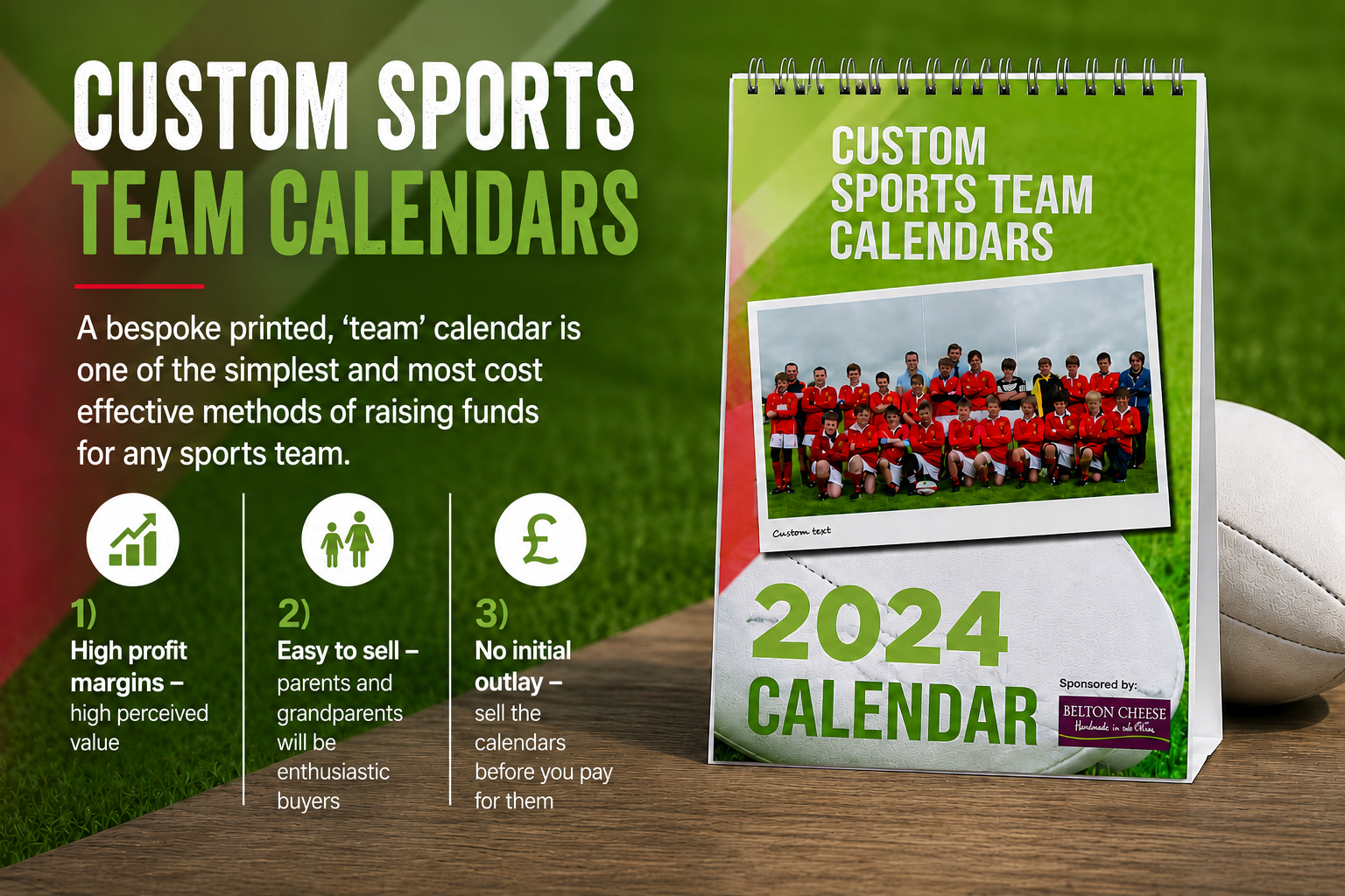 Sports team fundraising calendars